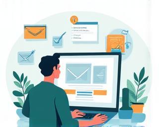 Illustration of a person signing up for a newsletter