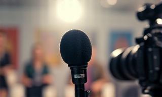 Image representing a microphone and camera